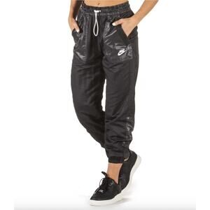 NIKE Sportswear Black Elastic Drawstring Waist Rebel Cargo Pants w/ Pockets Sz L